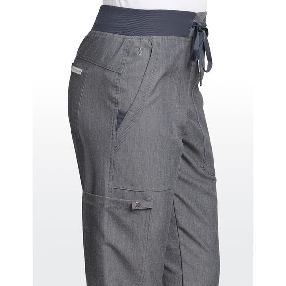 Med Couture Touch Gray Jogger Scrub Pants XS Stretch Pockets Medical Uniform - Picture 5 of 14